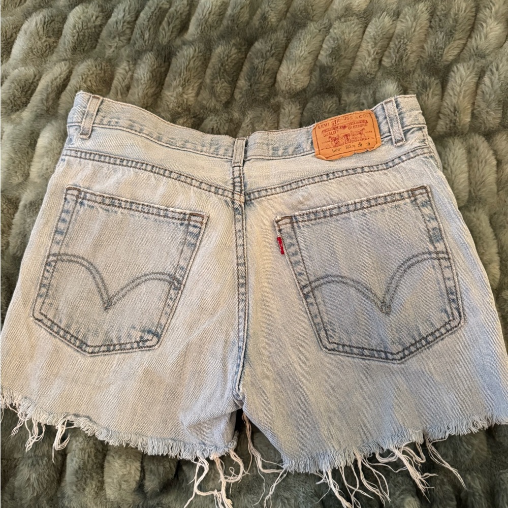 Vintage Twin Levi’s Denim Frayed Hem Women Shorts